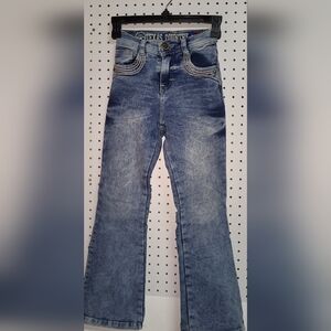 Texas Country Stretch Jeans Girls Size 12 Bootcut Western Jeans Embroidered...